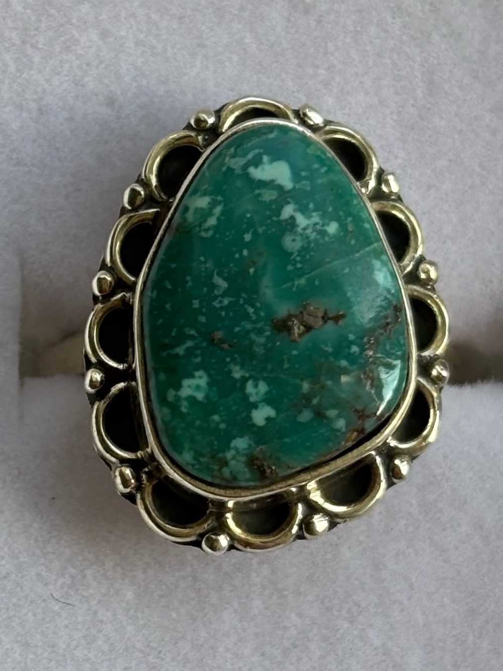 Tourquiose & 925 SterlingSilver Ring 7 New